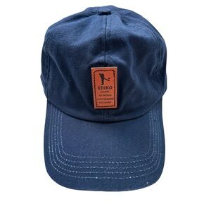 Ediko Navy Blue Adjustable Cap with Brown Patch